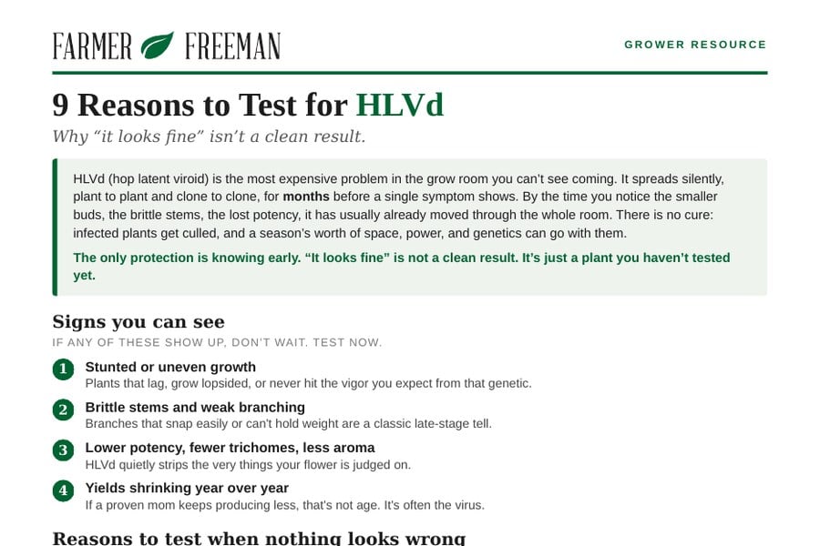 9 Reasons to Test for HLVd checklist